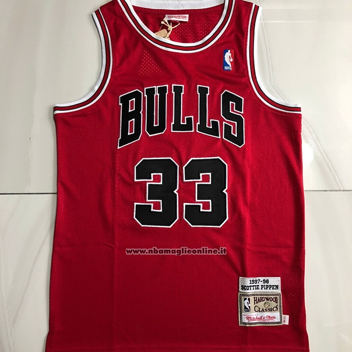Maglia Chicago Bulls Scottie Pippen #33 Mitchell & Ness 1997-98 Rosso